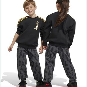 Disney 100 years limited edition adidas Kids' Black and Gold Graphic Jogger Set